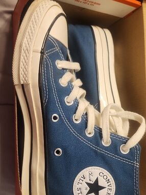 Converse Kids Blue High Top Sneakers with White Accents